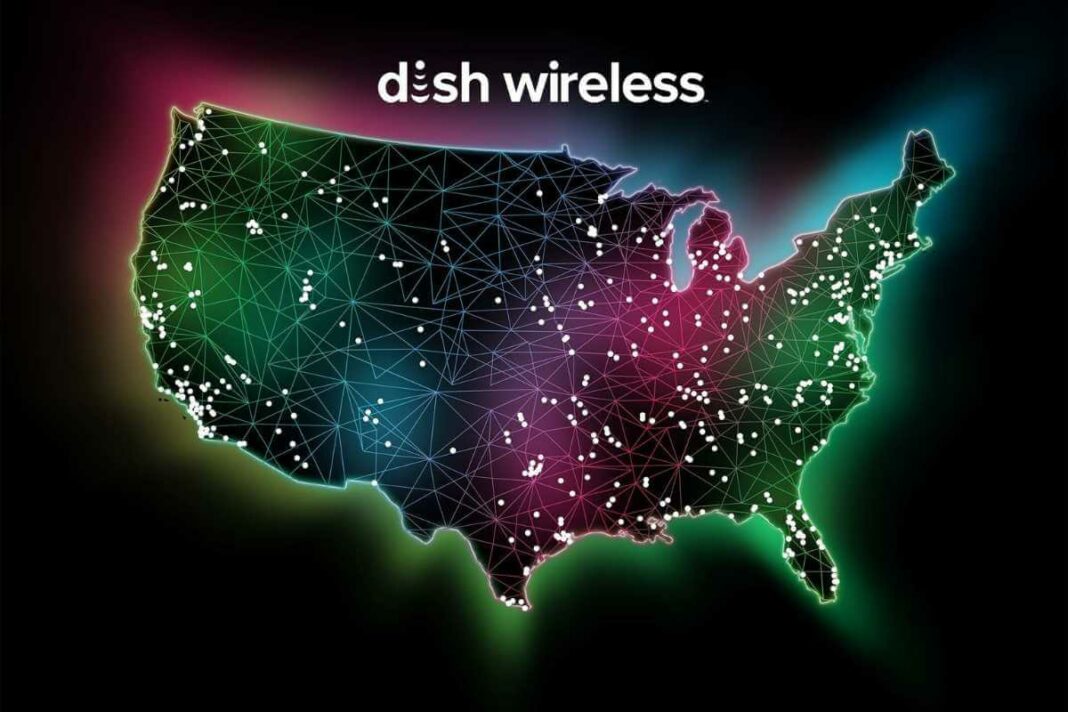 DISH Wireless network coverage map across USA.