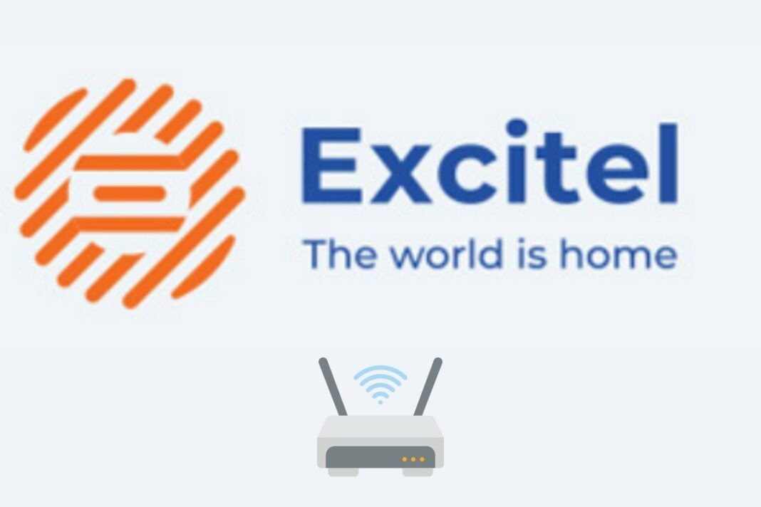 Excitel logo with slogan and Wi-Fi router icon.
