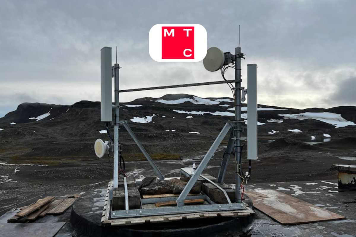 Remote telecommunications equipment in mountainous landscape