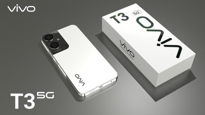 Vivo T3 5G smartphone with box on display