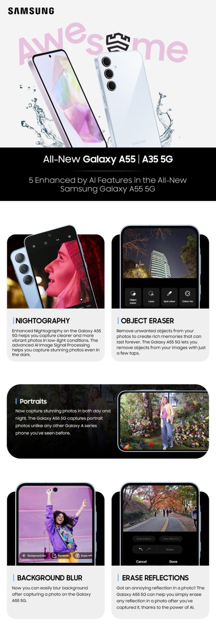 The All-New Samsung Galaxy A55 5G: 5 Advanced AI Features