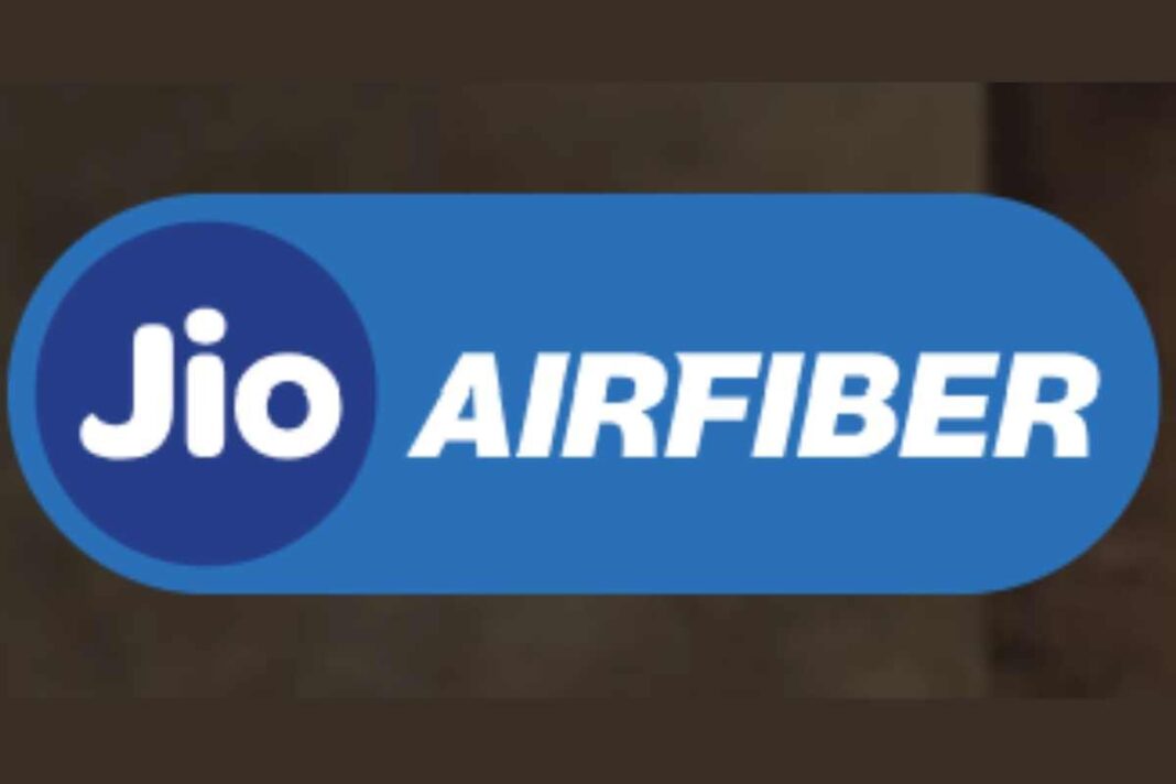 Jio AirFiber logo with blue and white color scheme.