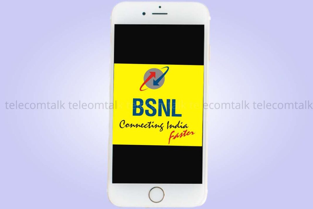 Smartphone displaying BSNL logo.