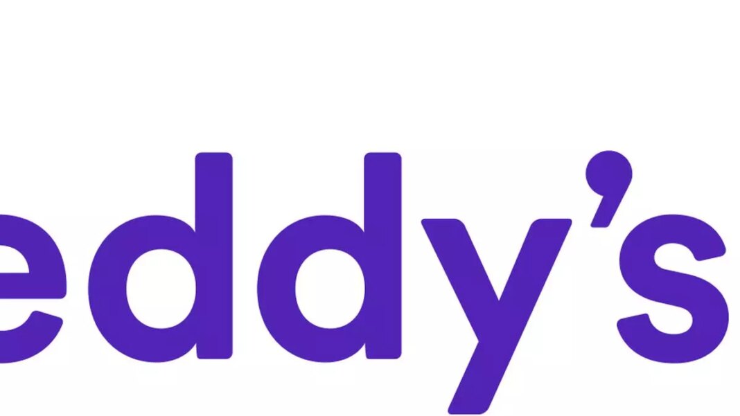 Purple logo text "eddy's" on white background.