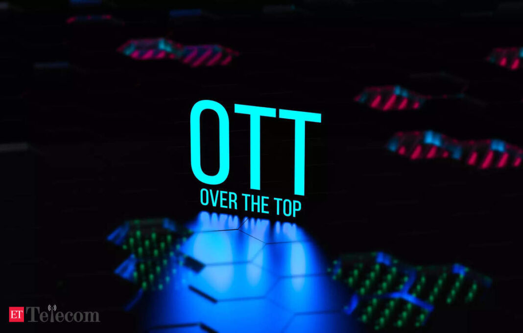 OTT Over The Top digital media concept