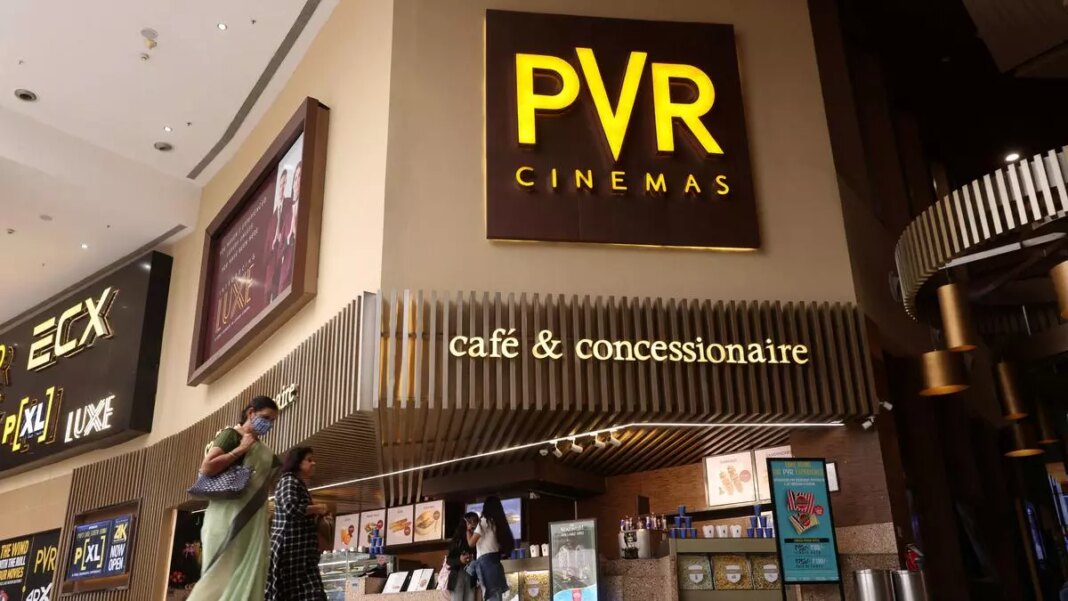 PVR Cinemas entrance with cafe and concessionaire.