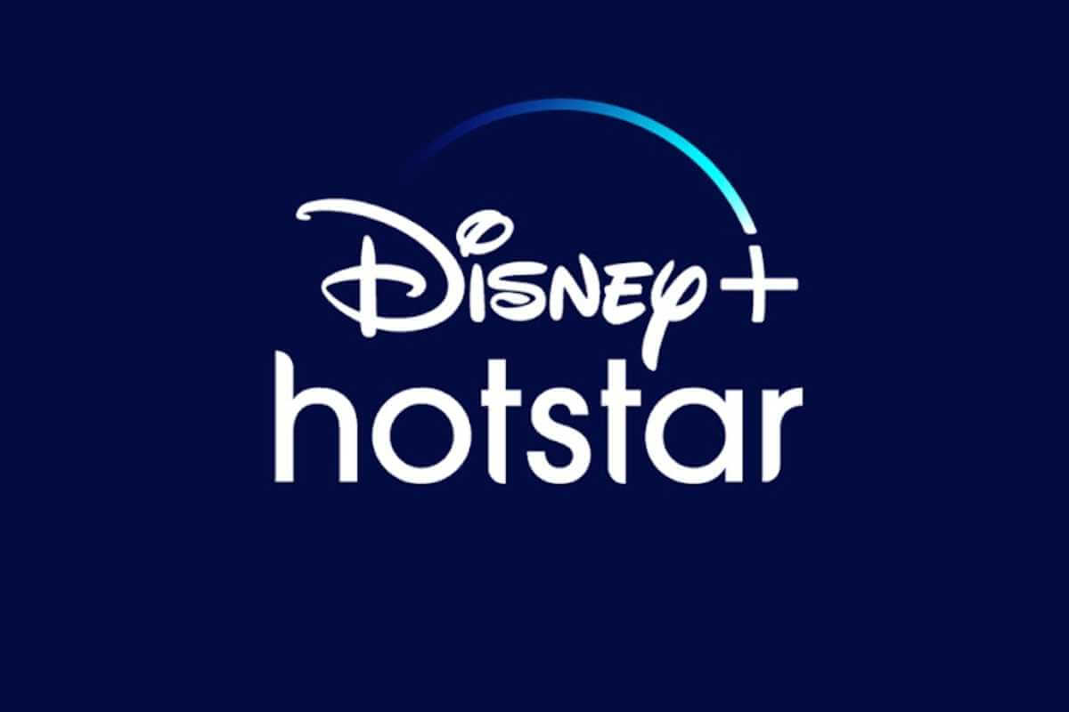 Disney+ Hotstar logo on blue background.