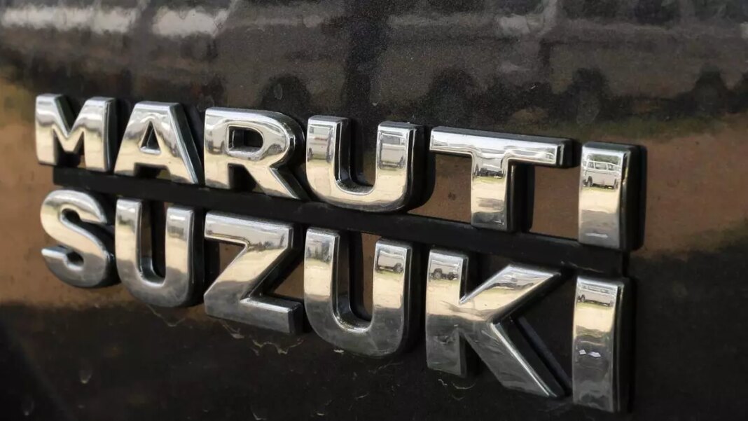 Maruti Suzuki logo on car's rear.