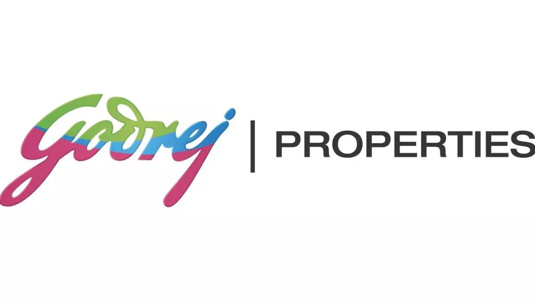 Godrej Properties company logo with colorful text.