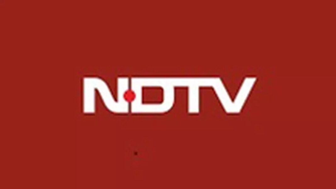 NDTV logo on a red background