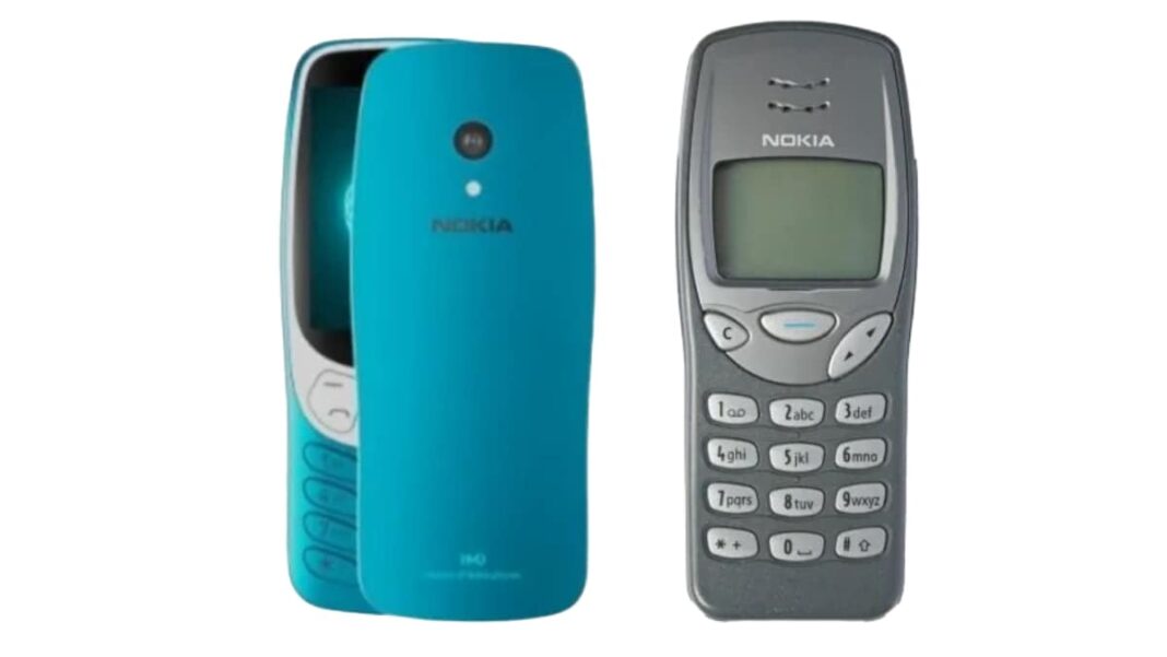 Two vintage Nokia mobile phones