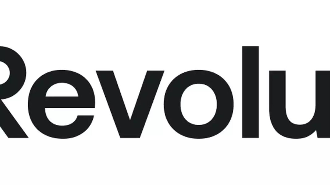 Black and white "Revolut" logo text.
