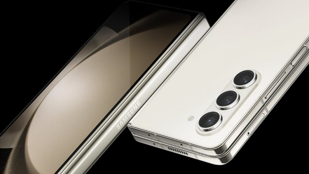 Samsung smartphone with triple cameras.