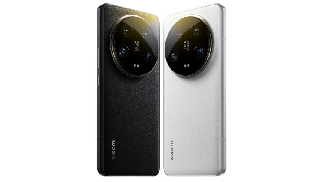 Black and white modern smartphones with cameras.