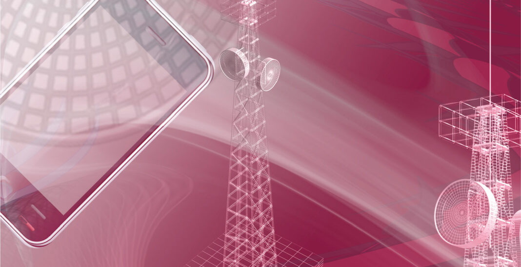 Abstract mobile and tower technology background
