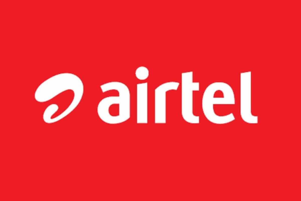 Airtel logo on a red background.