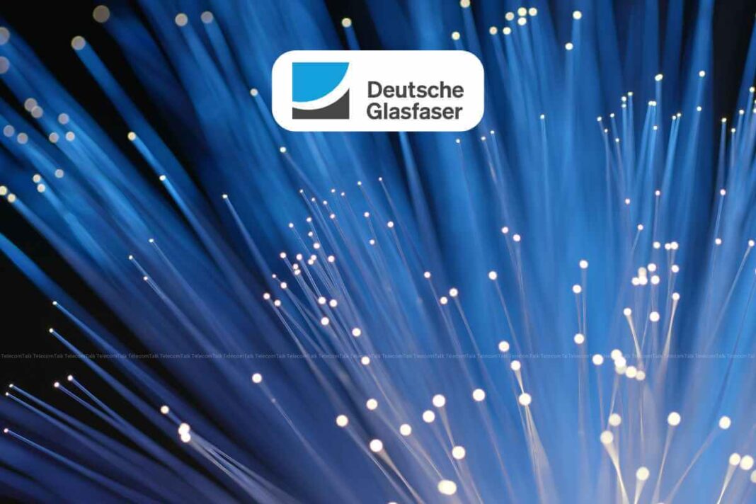 Fiber optic cables with Deutsche Glasfaser logo.