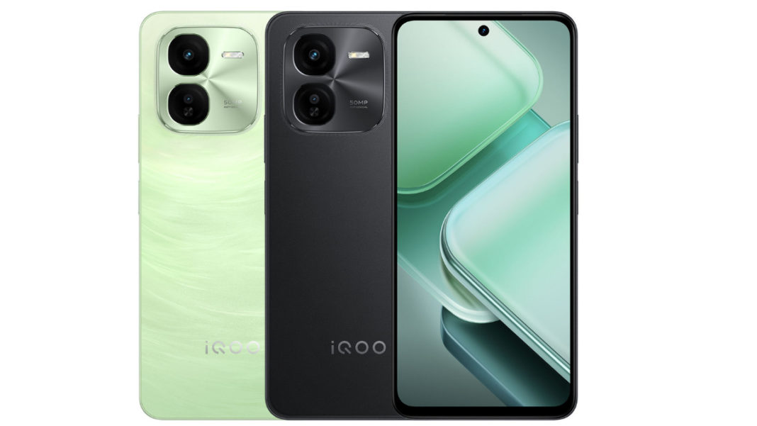 iQOO smartphones in green and black colors.