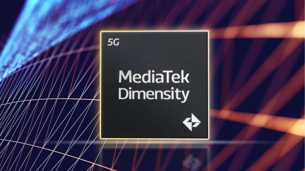 MediaTek Dimensity 5G processor advertisement.