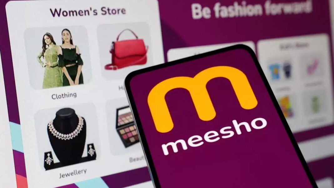 Meesho app interface and Women's Store category.