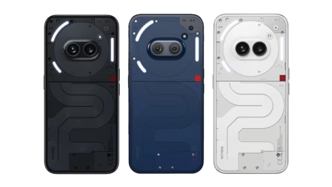 Three smartphones showing internal components.