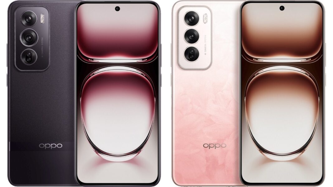 Latest Oppo smartphones in black and peach colors.