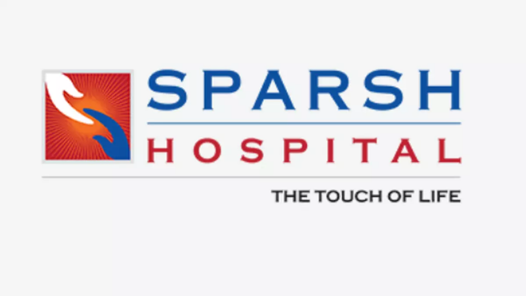 Sparsh Hospital logo with tagline "The Touch of Life.