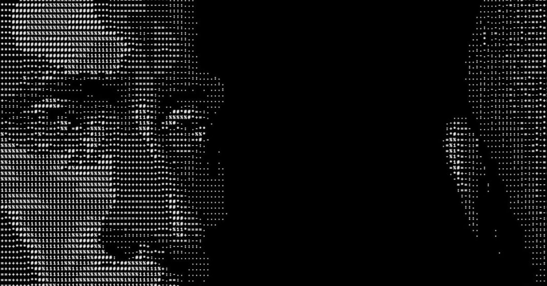 ASCII art of a human face.