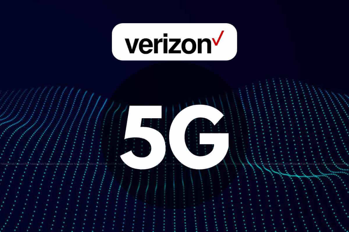 Verizon logo with 5G network representation.