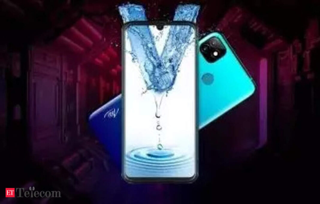 Smartphones showcasing water resistance feature.