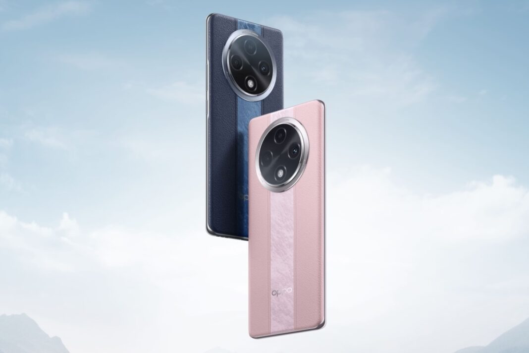 Blue and pink smartphones with circular camera modules