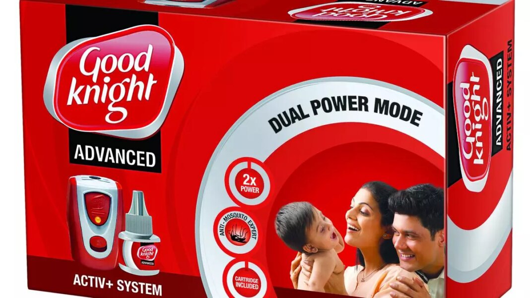Good Knight mosquito repellent package with family image.