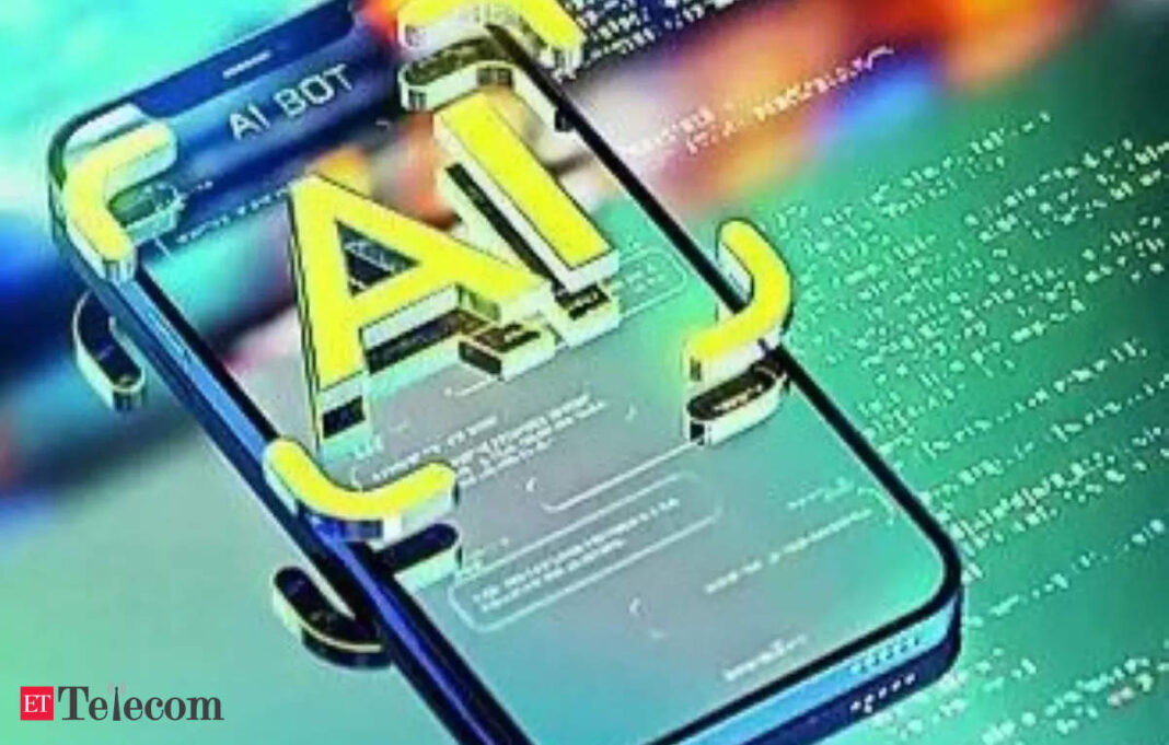 Smartphone displaying AI technology concept.