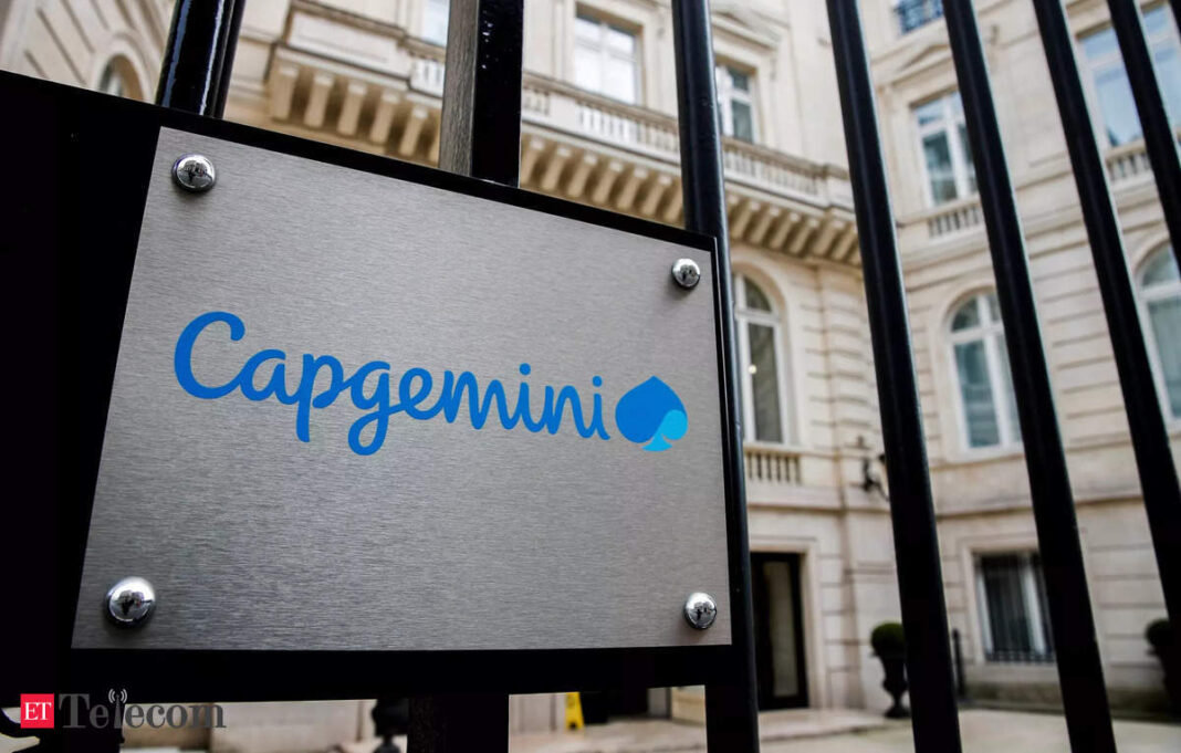 Capgemini sign on office building's gate.