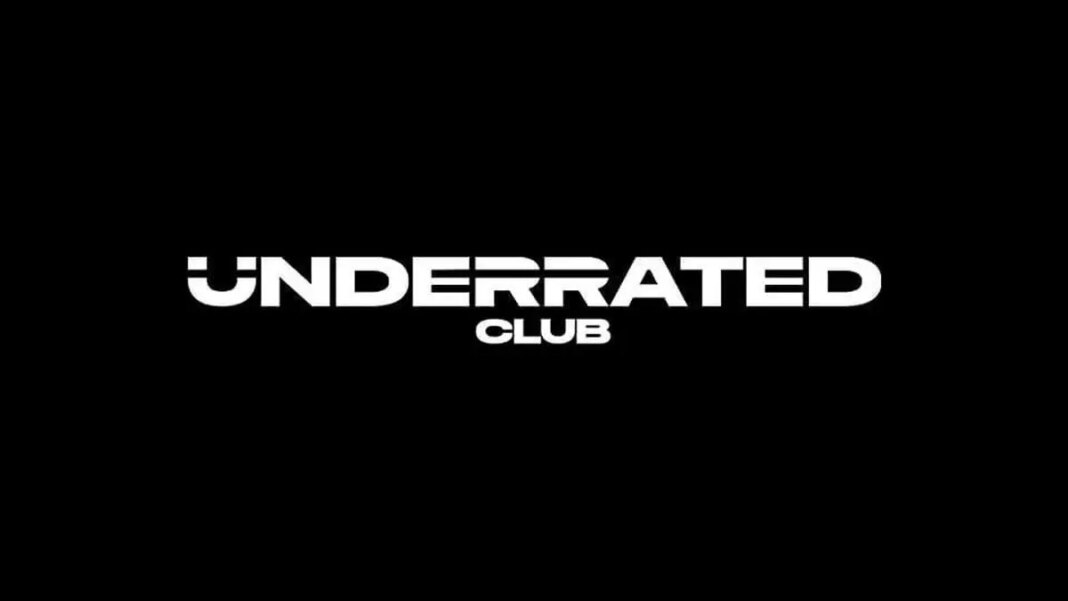 Underrated Club" logo with stylized text on black.