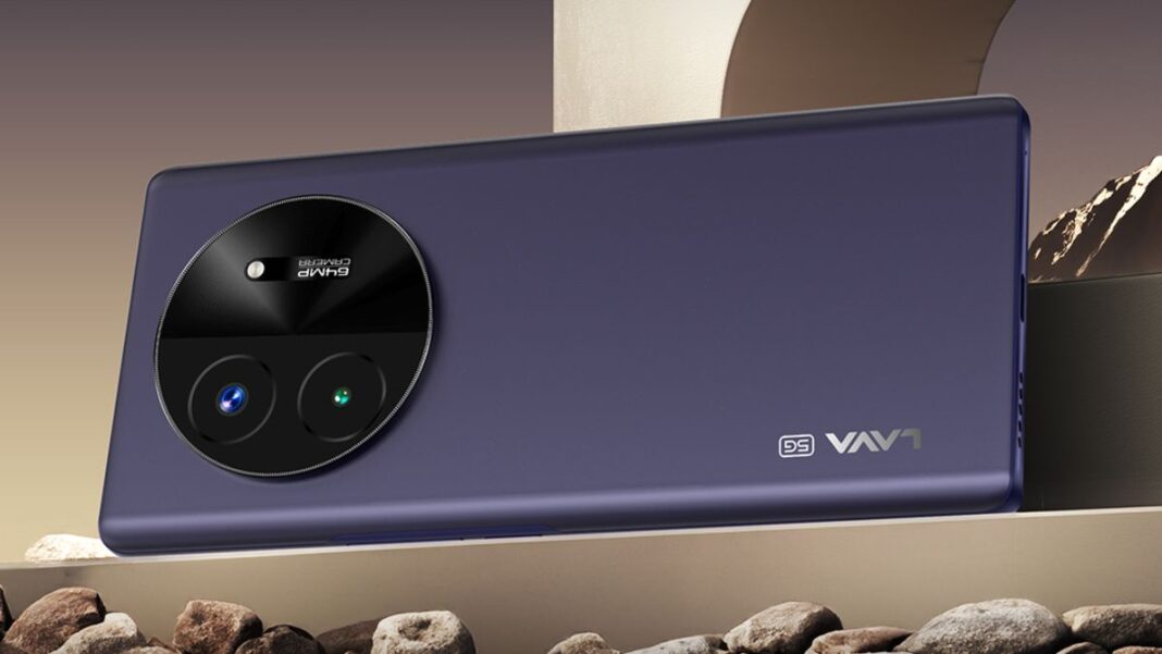 Purple smartphone with dual-camera setup.