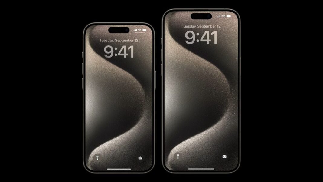 Two smartphones with black wallpapers displaying time.