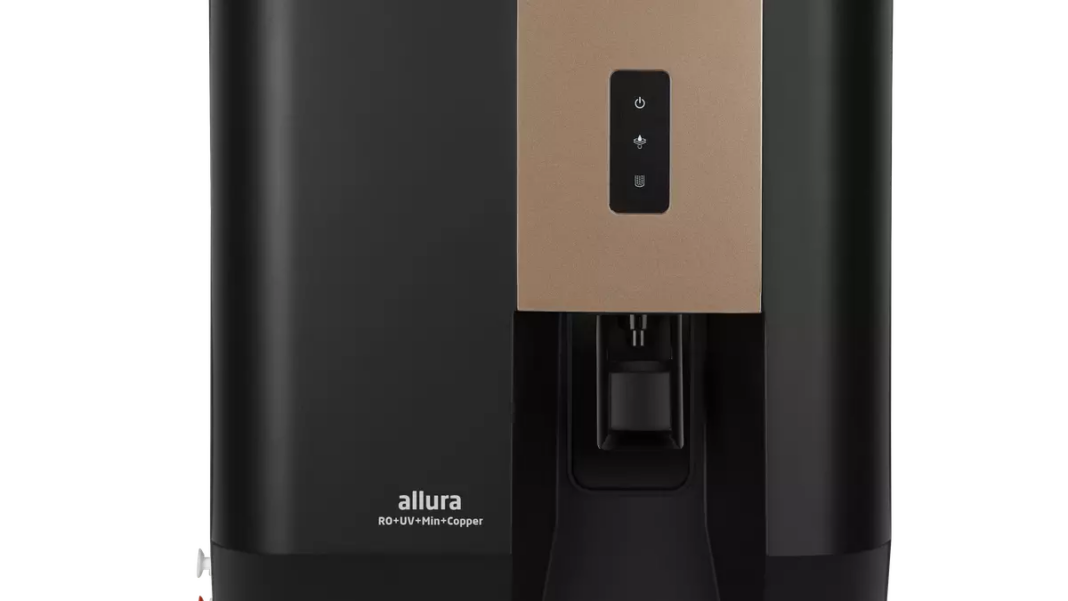 Modern water purifier with touch controls.