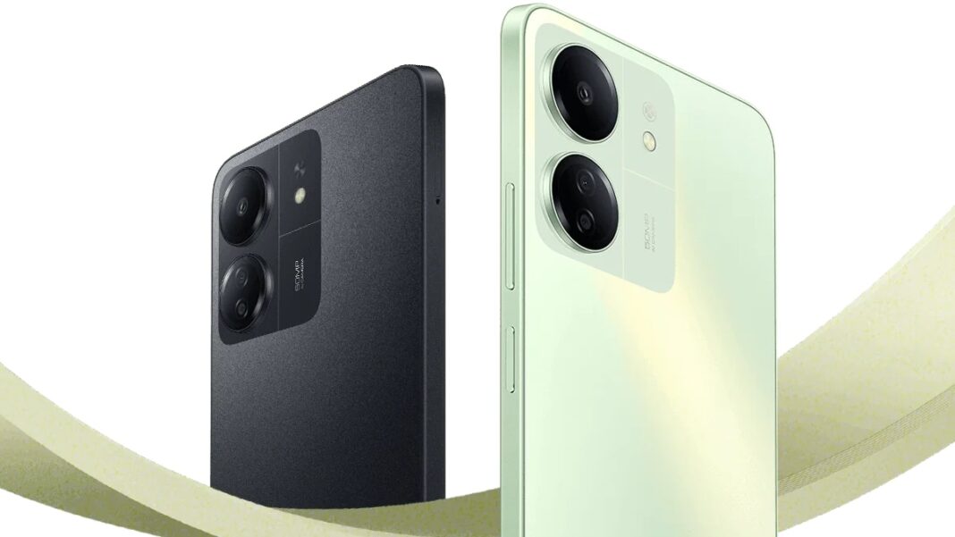 Black and green smartphones with dual cameras.