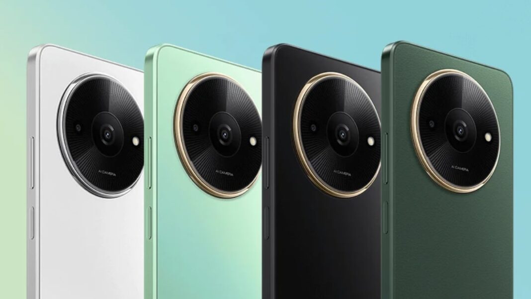 Smartphones with large circular camera modules.