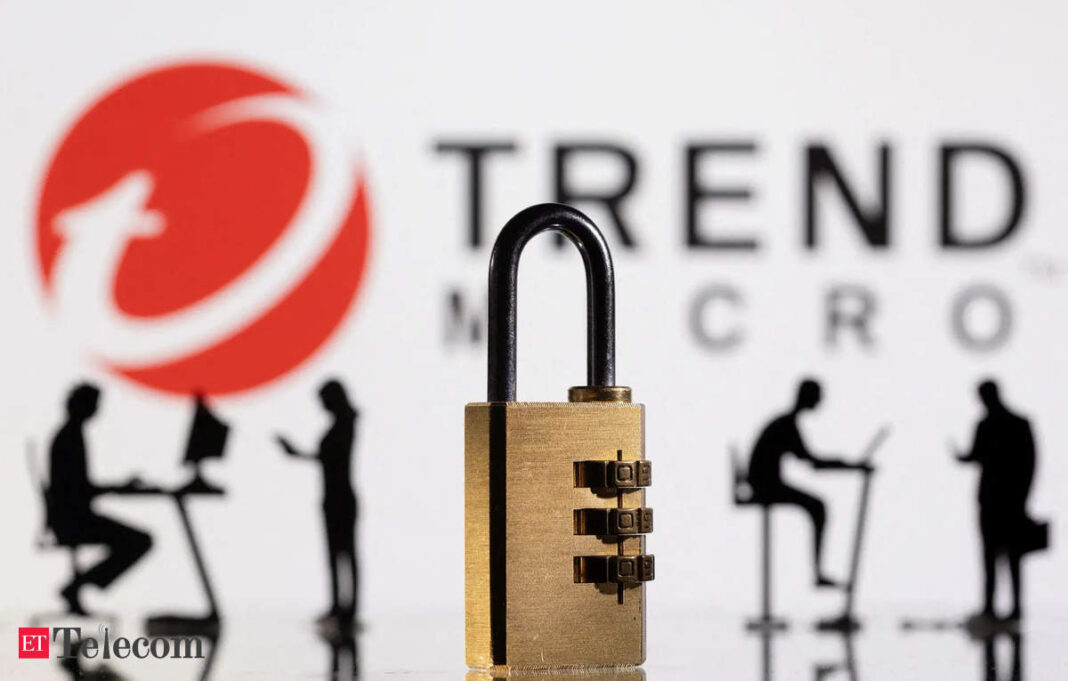 Padlock in front of cybersecurity logo.