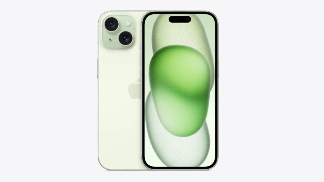 Green smartphone with dual cameras