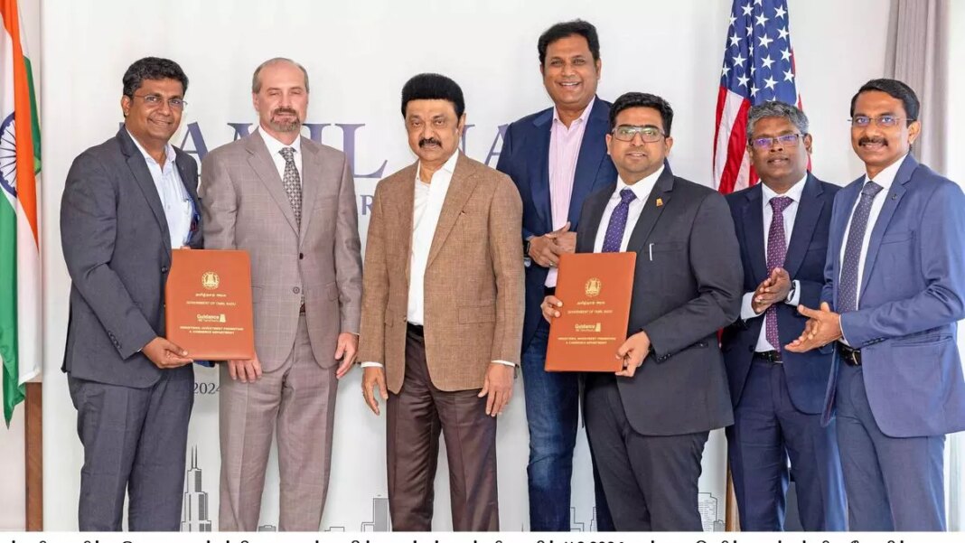 Officials at international treaty signing ceremony.