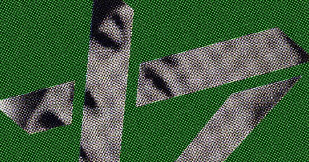 Dotted halftone pattern on green background.