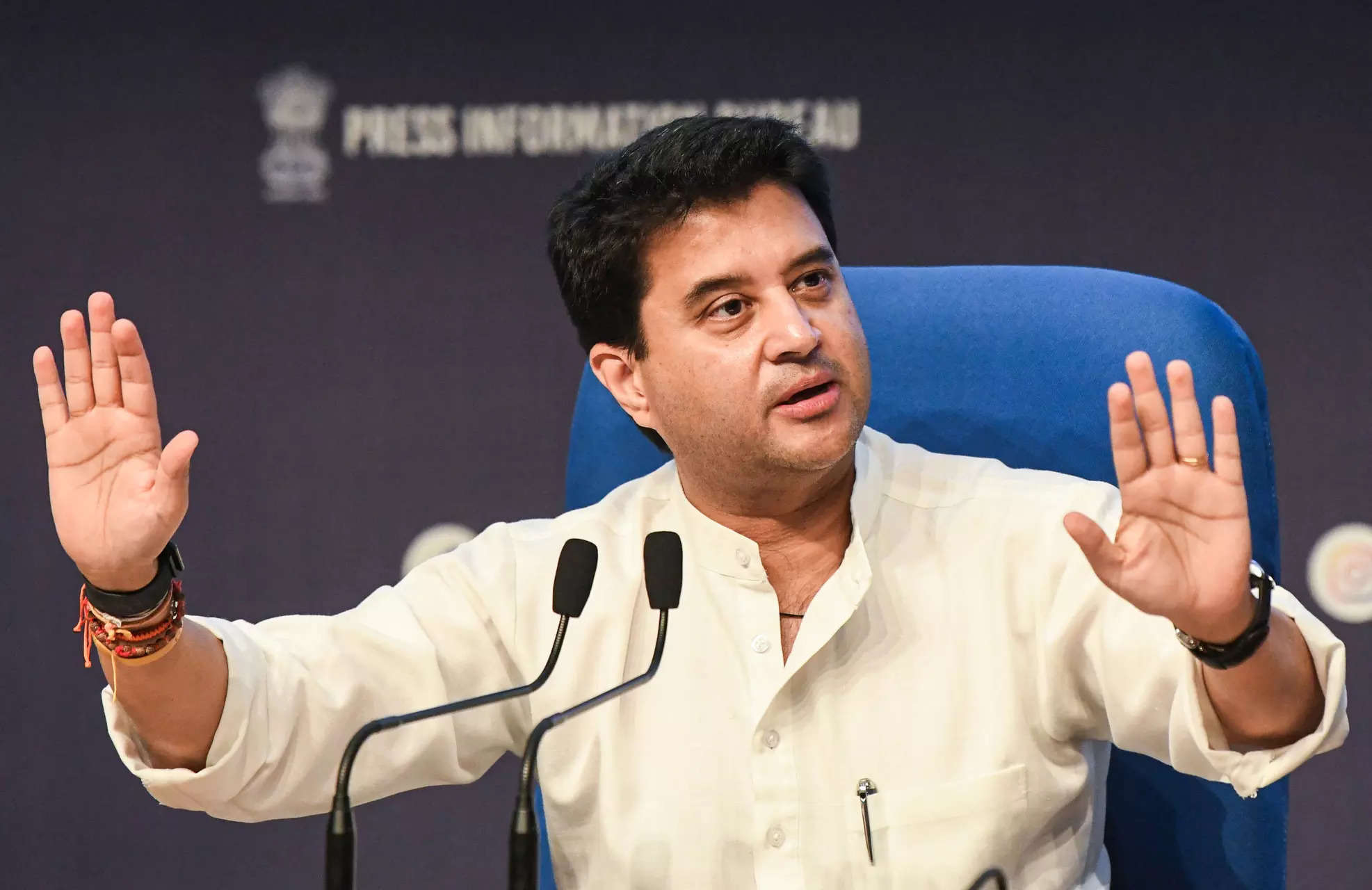 Union Minister for Communications Jyotiraditya Scindia. (ANI Photo/Rahul Singh)