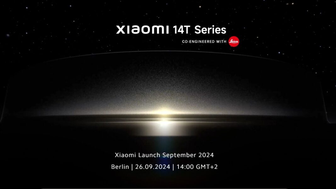 Xiaomi 14T series launch teaser, September 2024 event details.